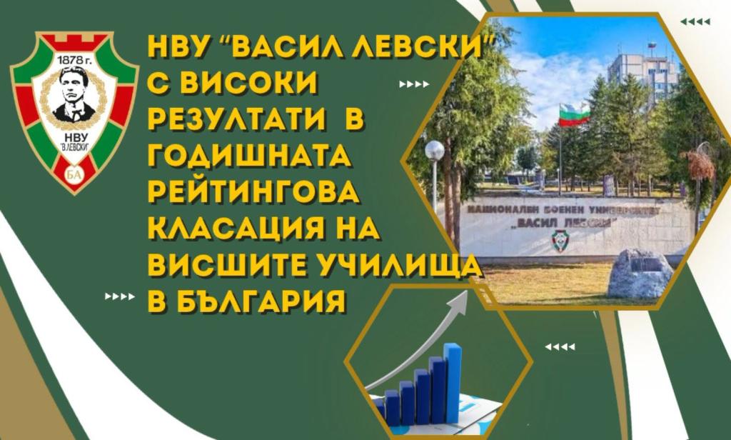 НВУ „Васил Левски“ е втори в България по „Военно дело“ и „Общо инженерство“ според рейтинга за 2026 г.